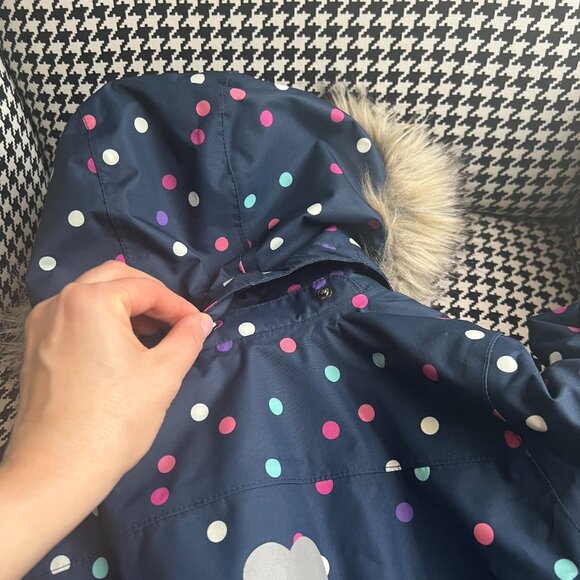 H&M Girls Navy PolkaDot One-Piece Snowsuit - Picture 7 of 7